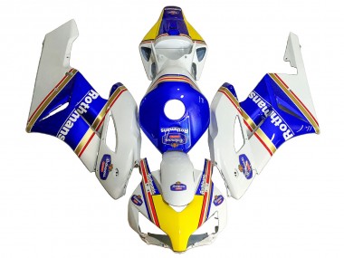 Best 2004-2005 Honda CBR1000RR Motorcycle Fairings - White Blue Yellow Rothmans UK