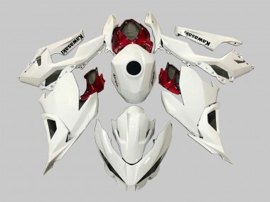 Best 2018-2024 Kawasaki EX400 Motorcycle Fairings - White Red Black UK