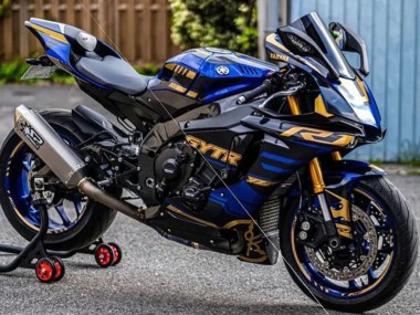 Best 2015-2019 Yamaha YZF R1 Motorcycle Fairings - Blue Gold Black UK