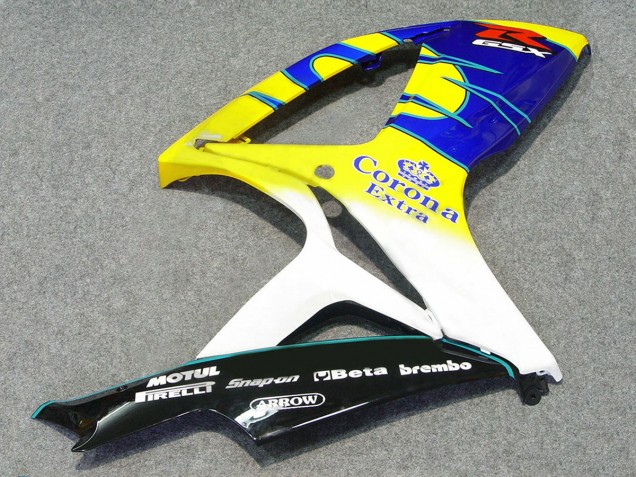 2006-2007 Suzuki GSXR 600/750 Motorcycle Fairings - White Blue Yellow Corona Alstare UK