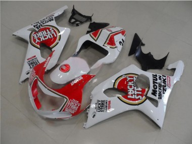 Best 2000-2002 Suzuki GSXR 1000 Motorcycle Fairings - White Red Lucky Strike UK