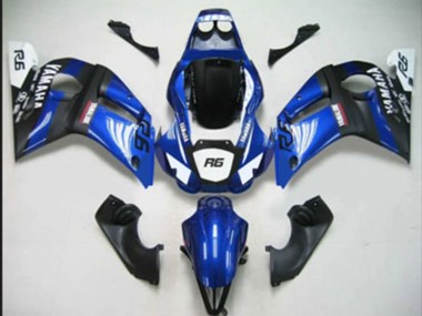 Best 1998-2002 Yamaha YZF 600 R6 Motorcycle Fairings - Blue White Matte Black UK