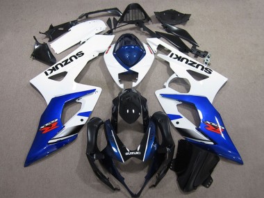 Best 2005-2006 Suzuki GSXR 1000 Bike Fairings - White Blue Glossy Black UK