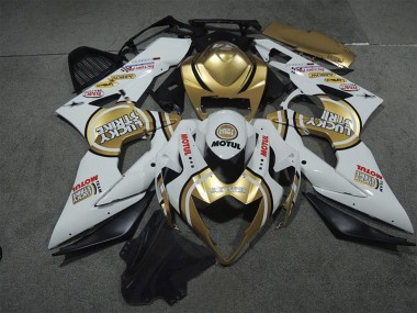 Best 2005-2006 Suzuki GSXR 1000 Motorcycle Fairings - White Gold Lucky Strike Motul UK