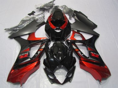 Best 2007-2008 Suzuki GSXR 1000 Motorcycle Fairing Kits - Red Glossy Black UK
