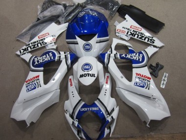 Best 2007-2008 Suzuki GSXR 1000 Motorcycle Fairings - White Blue Lucky Strike Red Motul UK