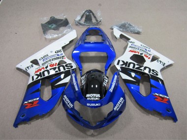 Best 2001-2003 Suzuki GSXR 600 Motorcycle Fairings - White Blue Black Motul UK