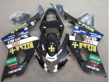Best 2004-2005 Suzuki GSXR 600 Motorcycle Fairings - Glossy Black White Green Yellow Rizla UK