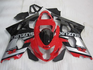 Best 2004-2005 Suzuki GSXR 600 Motorcycle Fairings - Red Silver Glossy Black UK