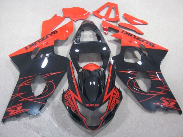 2004-2005 Suzuki GSXR 600 Motorcycle Fairings - Glossy Black Red UK