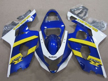 Best 2004-2005 Suzuki GSXR 600 Motorcycle Fairings - Blue White Yellow UK