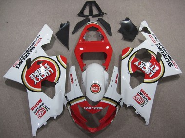 Best 2004-2005 Suzuki GSXR 600 Motorcycle Fairings - White Red Lucky Strike Motul UK