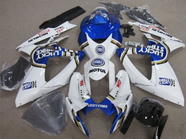 Best 2006-2007 Suzuki GSXR 600 Motorcycle Fairings - White Blue Lucky Strike Motul UK