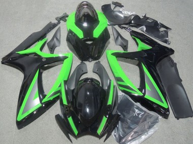 Best 2006-2007 Suzuki GSXR 600 Motorcycle Fairings - Green Glossy Black Silver UK