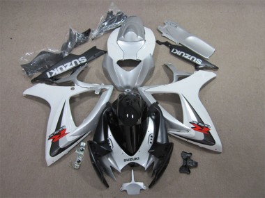 Best 2006-2007 Suzuki GSXR 600 Motorcycle Fairings - White Silver Glossy Black Red UK