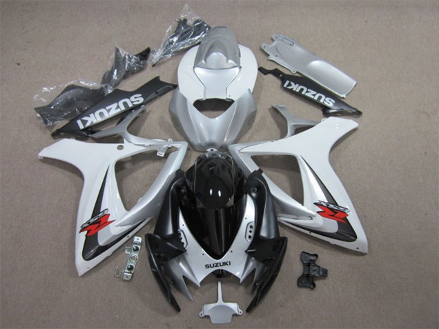 2006-2007 Suzuki GSXR 600 Motorcycle Fairings - White Silver Glossy Black Red UK