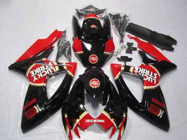 Best 2006-2007 Suzuki GSXR 600 Motorcycle Fairings - Glossy Black Red White Lucky Strike Motul UK