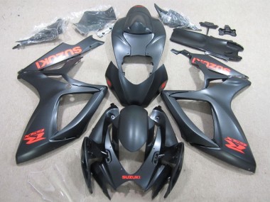 Best 2006-2007 Suzuki GSXR 600 Motorcycle Fairings - Matte Black Red Decal UK