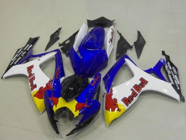 Best 2006-2007 Suzuki GSXR 750 Motorcycle Fairings - Blue White Yellow Red Bull UK