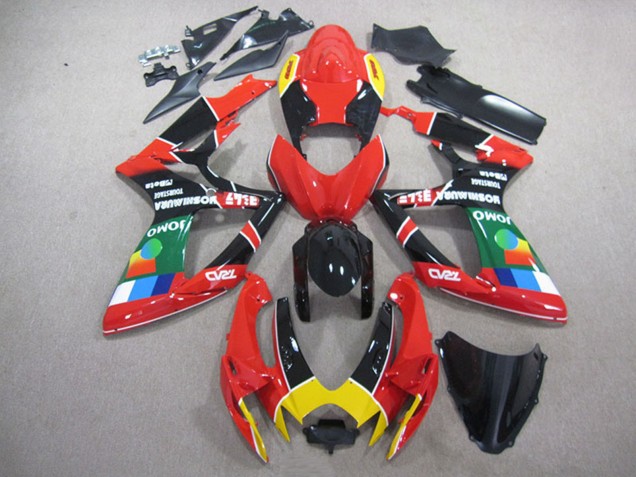 2006-2007 Suzuki GSXR 750 Motorcycle Fairings - Red Black Yellow Green JOMO UK