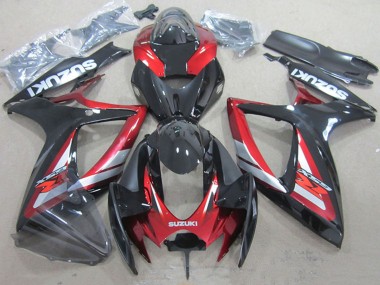 Best 2006-2007 Suzuki GSXR 750 Motorcycle Fairings - Red Glossy Black UK