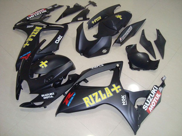 2006-2007 Suzuki GSXR 750 Motorcycle Fairings - Matte Black Yellow Rizla Motul UK