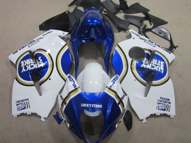 Best 1996-2007 Suzuki GSXR 1300 Hayabusa Motorcycle Fairings - White Blue Motul Lucky Strike UK