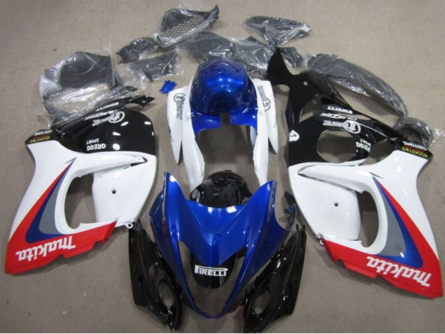 2008-2020 Suzuki GSXR 1300 Hayabusa Motorcycle Fairings - White Blue Red Makita UK
