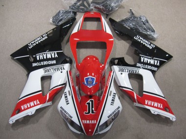 Best 1998-1999 Yamaha YZF R1 Motorcycle Fairings - White Red Glossy Black Yamalube 50 UK