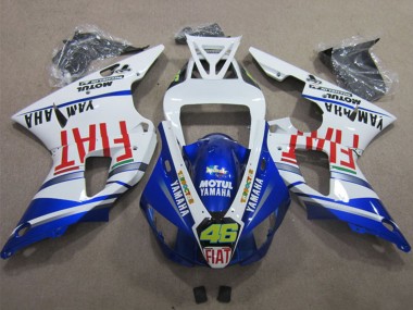 Best 1998-1999 Yamaha YZF R1 Motorcycle Fairings - White Blue Red Motul Fiat 46 UK