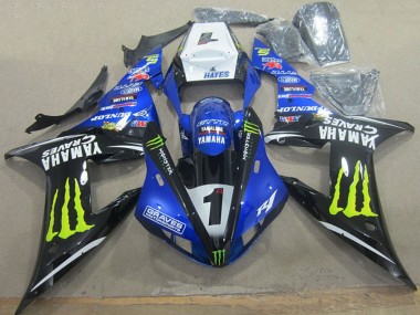 Best 2002-2003 Yamaha YZF R1 Motorcycle Fairings - White Blue Black Neon Yellow Monster Graves 1 UK