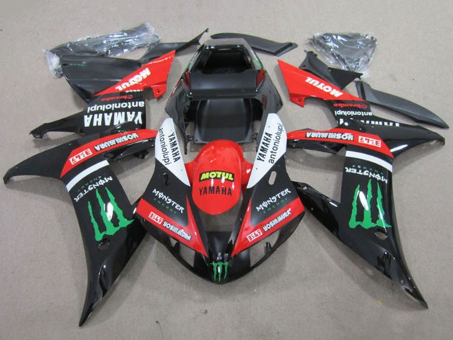 2002-2003 Yamaha YZF R1 Motorcycle Fairings - Red Glossy Black White Green Motul Monster UK
