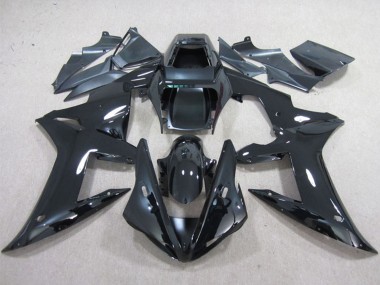 Best 2002-2003 Yamaha YZF R1 Motorcycle Fairings - Glossy Black Plain UK