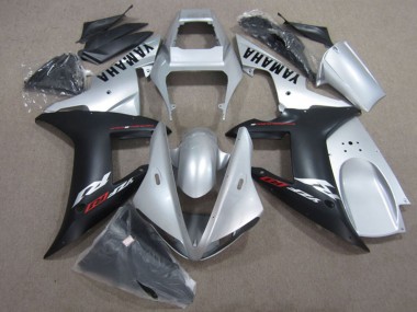 Best 2002-2003 Yamaha YZF R1 Motorcycle Fairing Kits - Silver Matte Black UK