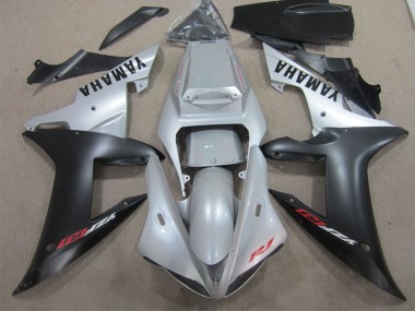 Best 2002-2003 Yamaha YZF R1 Motorcycle Fairing - Silver Matte Black UK