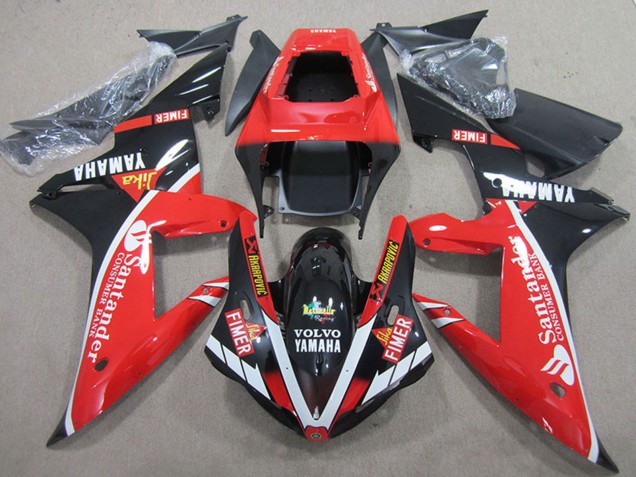 2004-2006 Yamaha YZF R1 Motorcycle Fairings - Red White Glossy Black Santander UK