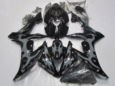 Best 2004-2006 Yamaha YZF R1 Motorcycle Fairings - Glossy Black Grey Flame UK