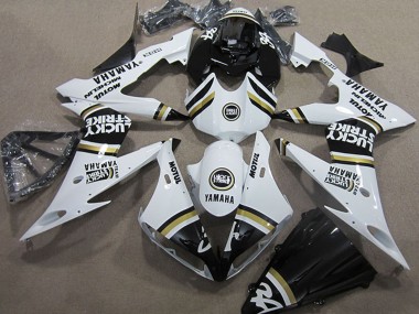 Best 2004-2006 Yamaha YZF R1 Motorcycle Fairings - White Black Lucky Strike UK