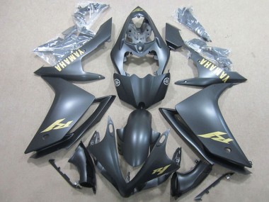 Best 2007-2008 Yamaha YZF R1 Motorcycle Fairings - Matte Black Gold Decal UK