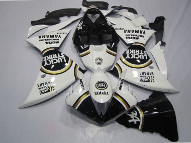 Best 2009-2011 Yamaha YZF R1 Motorcycle Fairings - White Black Lucky Strike UK