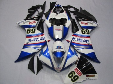 Best 2009-2011 Yamaha YZF R1 Motorcycle Fairings - White Blue Black Sterilgarda SCALZ 69 UK