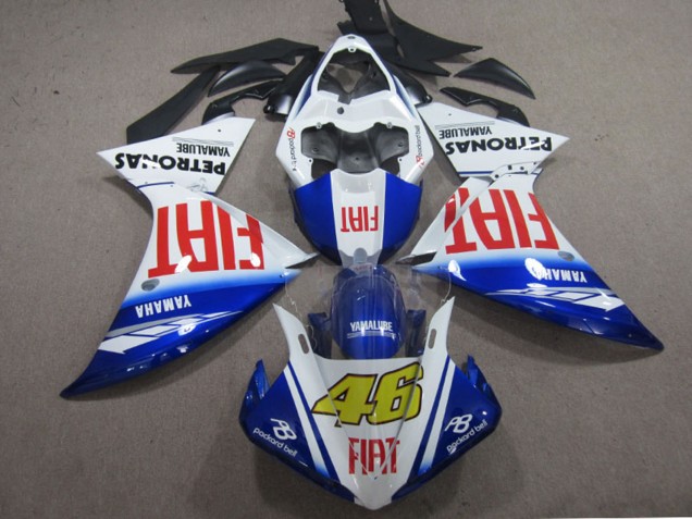 2009-2011 Yamaha YZF R1 Motorcycle Fairings - White Blue Red Fiat 46 UK