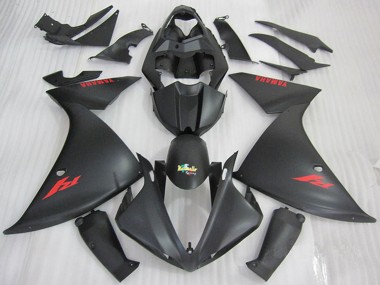Best 2009-2011 Yamaha YZF R1 Motorcycle Fairings - Matte Black Red Decal UK