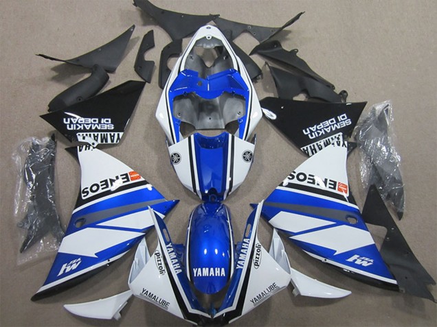 2009-2011 Yamaha YZF R1 Motorcycle Fairings - White Blue Black ENEOS Yamalube M1 Semakin Didepan UK