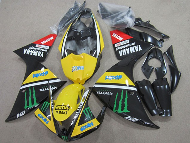 2009-2011 Yamaha YZF R1 Motorcycle Fairings - Yellow White Black Red Green Motul Monster UK