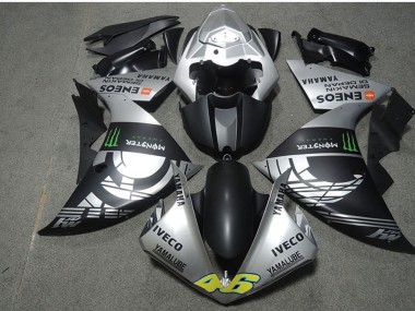 Best 2009-2011 Yamaha YZF R1 Motorcycle Fairings - Silver Matte Black Green Monster Iveco Yamalube ENEOS Semakin Didepan UK