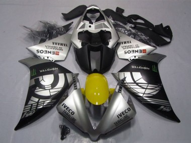 Best 2012-2014 Yamaha YZF R1 Motorcycle Fairings - Silver Black IVECO Yamalube ENEOS Monster UK