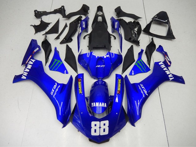 2015-2019 Yamaha YZF R1 Motorcycle Fairings - Blue Green Monster Akropovic UK