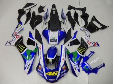Best 2015-2019 Yamaha YZF R1 Motorcycle Fairings - White Blue Black Green ENEOS MoviStar Monster 46 UK