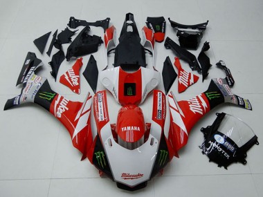 Best 2015-2019 Yamaha YZF R1 Motorcycle Fairings - White Red Black Green Monster Milwaukee UK